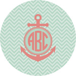 Chevron & Anchor Multipurpose Round Labels - 5" (Personalized)