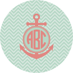 Chevron & Anchor Multipurpose Round Labels - 5" (Personalized)