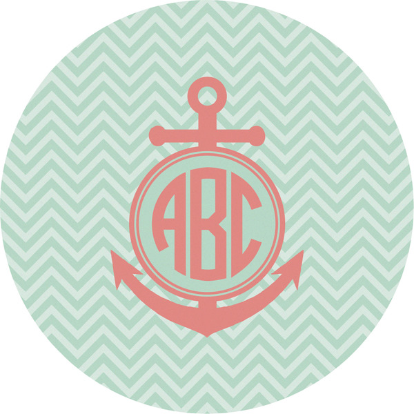 Custom Chevron & Anchor Multipurpose Round Labels - 5" (Personalized)