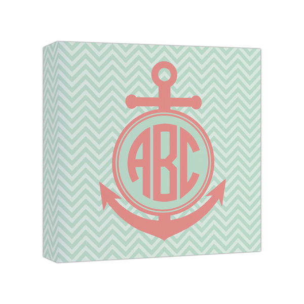 Custom Chevron & Anchor Canvas Print - 8x8 (Personalized)