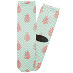 Chevron & Anchor Adult Crew Socks (Personalized)