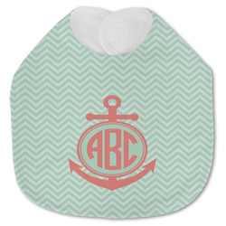 Chevron & Anchor Jersey Knit Baby Bib w/ Monogram