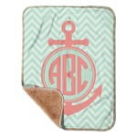 Chevron & Anchor Sherpa Baby Blanket - 30" x 40" w/ Monograms