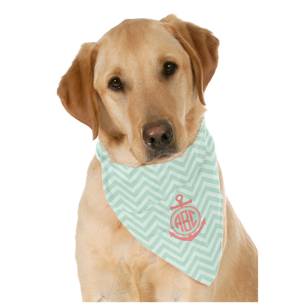 Custom Chevron & Anchor Dog Bandana Scarf w/ Monogram