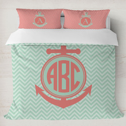 Chevron & Anchor Duvet Cover Set - King (Personalized)