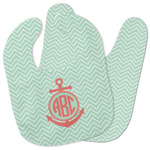 Chevron & Anchor Baby Bib w/ Monogram