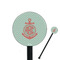 Chevron & Anchor Black Plastic 5.5" Stir Stick - Round - Closeup