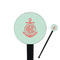 Chevron & Anchor Black Plastic 7" Stir Stick - Round - Closeup