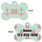 Chevron & Anchor Bone Shaped Dog Tag - Front & Back