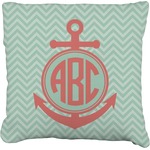 Chevron & Anchor Faux-Linen Throw Pillow 20" (Personalized)