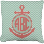 Chevron & Anchor Faux-Linen Throw Pillow 26" (Personalized)