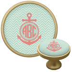 Chevron & Anchor Cabinet Knob - Gold (Personalized)