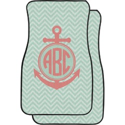 Chevron & Anchor Car Floor Mats (Front Seat) (Personalized)