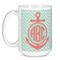 Chevron & Anchor Coffee Mug - 15 oz - White