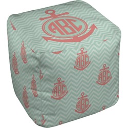 Chevron & Anchor Cube Pouf Ottoman (Personalized)