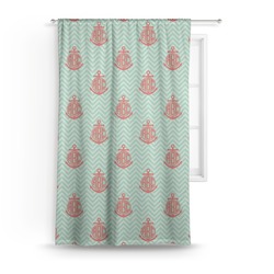 Chevron & Anchor Curtain - 50"x84" Panel (Personalized)