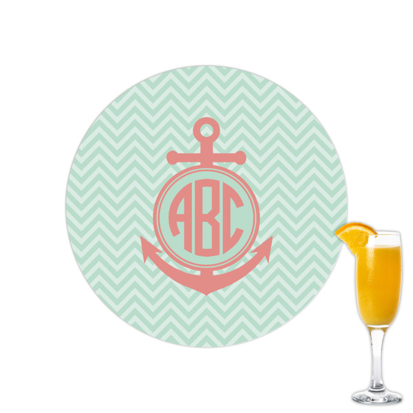 Custom Chevron & Anchor Printed Drink Topper - 2.15" (Personalized)