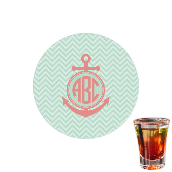 Custom Chevron & Anchor Printed Drink Topper - 1.5" (Personalized)