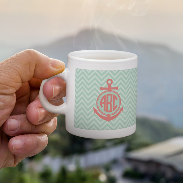 Custom Chevron & Anchor Single Shot Espresso Cup - Single (Personalized)