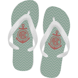 Chevron & Anchor Flip Flops - Small (Personalized)
