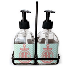 Chevron & Anchor Glass Soap & Lotion Bottles (Personalized)