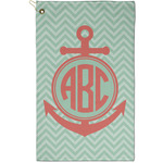 Chevron & Anchor Golf Towel - Poly-Cotton Blend - Small w/ Monograms