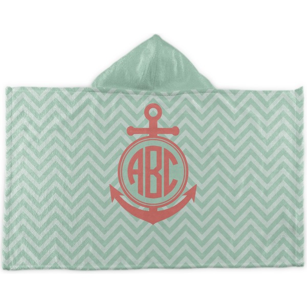 Custom Chevron & Anchor Kids Hooded Towel (Personalized)