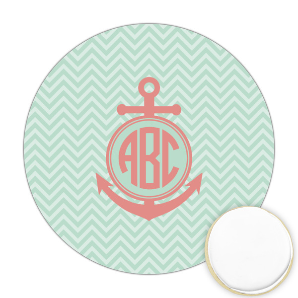 Custom Chevron & Anchor Printed Cookie Topper - 2.5" (Personalized)
