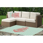 Chevron & Anchor Indoor / Outdoor Rug - Custom Size w/ Monogram