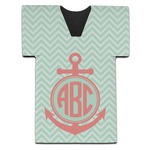 Chevron & Anchor Jersey Bottle Cooler (Personalized)