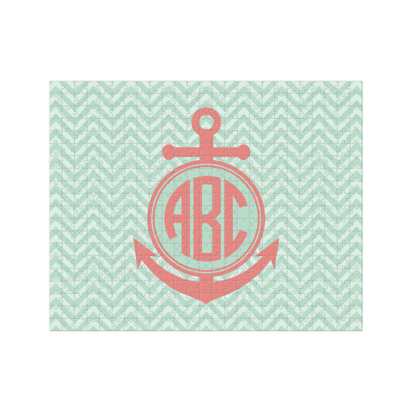 Custom Chevron & Anchor 500 pc Jigsaw Puzzle (Personalized)