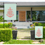 Chevron & Anchor Large Garden Flag - Double Sided (Personalized)