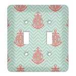 Chevron & Anchor Light Switch Cover (2 Toggle Plate) (Personalized)