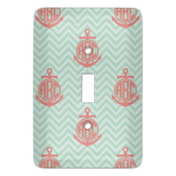 Chevron & Anchor Light Switch Cover (Single Toggle) (Personalized)