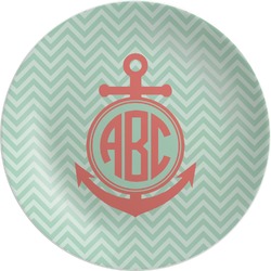 Chevron & Anchor Melamine Plate (Personalized)