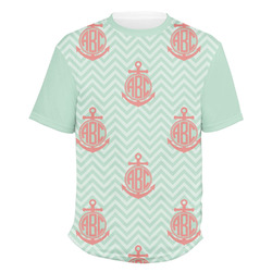 Chevron & Anchor Men's Crew T-Shirt - X Large (Personalized)