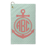 Chevron & Anchor Microfiber Golf Towel - Small (Personalized)