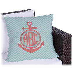 Chevron & Anchor Outdoor Pillow - 18" (Personalized)