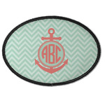 Chevron & Anchor Iron On Oval Patch w/ Monogram