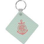 Chevron & Anchor Diamond Plastic Keychain w/ Monogram