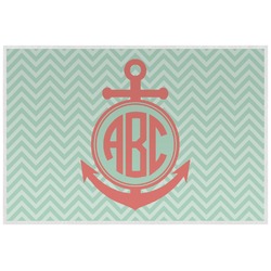 Chevron & Anchor Laminated Placemat w/ Monogram