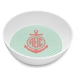 Chevron & Anchor Melamine Bowl - 8 oz (Personalized)