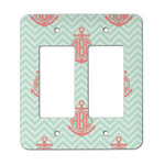 Chevron & Anchor Rocker Style Light Switch Cover - Two Switch (Personalized)