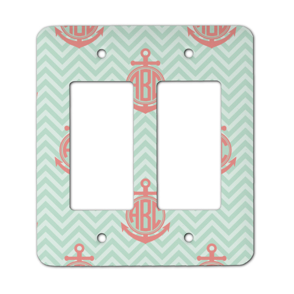 Custom Chevron & Anchor Rocker Style Light Switch Cover - Two Switch (Personalized)