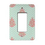 Chevron & Anchor Rocker Style Light Switch Cover - Single Switch (Personalized)