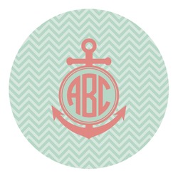 Chevron & Anchor Round Decal - Small (Personalized)