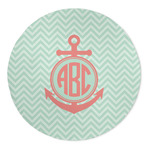 Chevron & Anchor 5' Round Indoor Area Rug (Personalized)