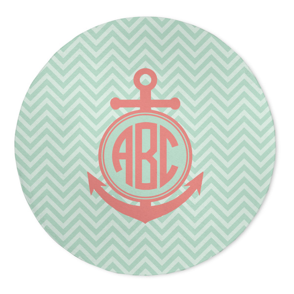 Custom Chevron & Anchor 5' Round Indoor Area Rug (Personalized)