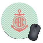 Chevron & Anchor Round Mouse Pad (Personalized)