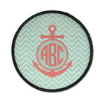 Chevron & Anchor Iron On Round Patch w/ Monogram